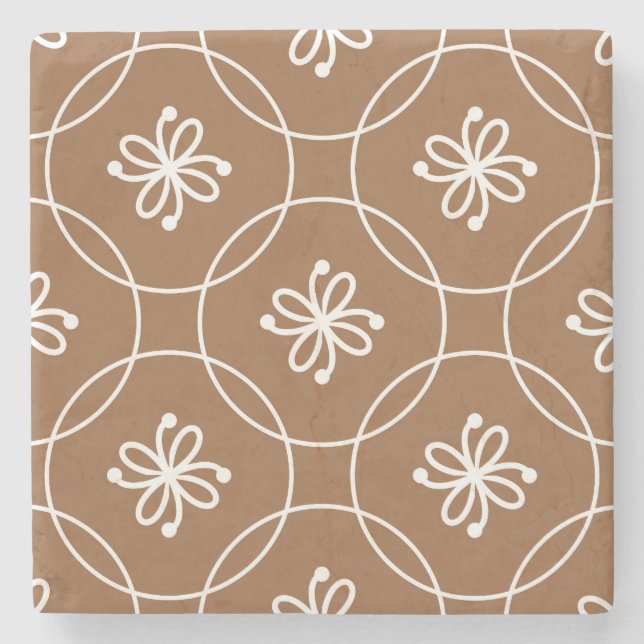 Floral geometric: vintage art pattern. stone coaster (Front)
