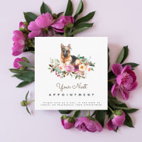 Floral German Shepherd Salon Appointment Reminder