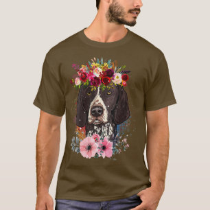 Floral German Shorthaired Pointer Dog  Floral Love T-Shirt