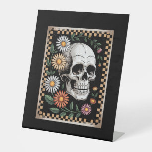 Floral Ghost Fall Boho Halloween 2 Pedestal Sign