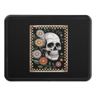 Floral Ghost Fall Boho Halloween 2 Trailer Hitch Cover