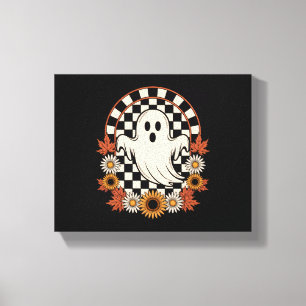 Floral Ghost Fall Boho Halloween Canvas Print