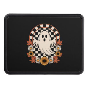 Floral Ghost Fall Boho Halloween Trailer Hitch Cover