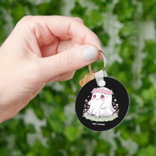Floral Ghost Halloween Costume for Girls Women Keychain