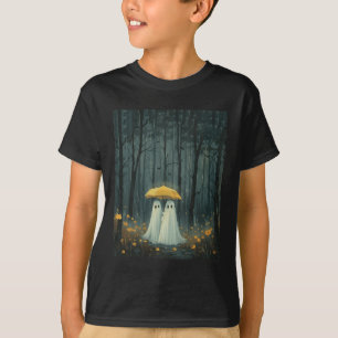 Floral Ghost Holds Umbrella Couple Spooky Season W T-Shirt