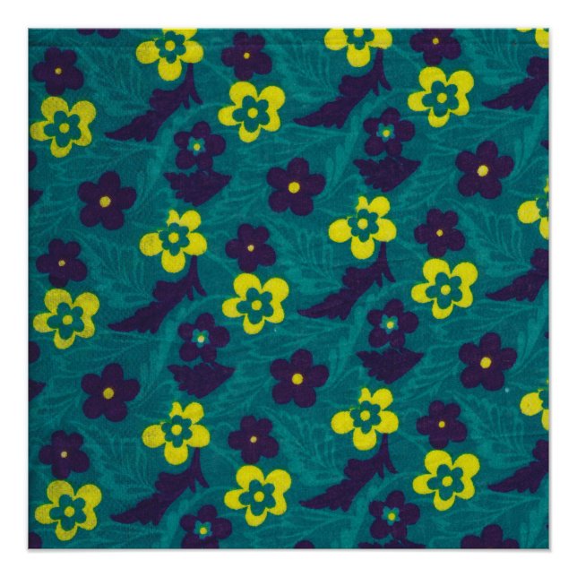 Floral Gift Wrap Floral Fabric Pattern Design Poster (Front)