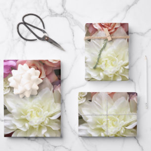 Floral gift wrap with dahlia and roses, 3 sheets