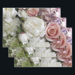 Floral gift wrap with peony and roses, 3 sheets<br><div class="desc">Three sheets of large peony and roses in shades of white and pink. Good to use for a pretty floral statement on larger packages for weddings or birthdays for women,  and you can search for "Peonies" or "roses" in my shop to see coordinating items.</div>