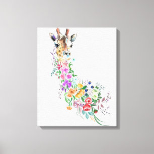 Floral Giraffe Canvas Print