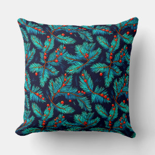 Floral Giraffe Portrait-9322 Throw Pillow