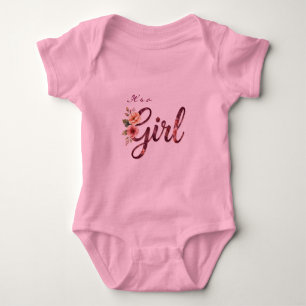Floral Girl Baby Shower Favour Bodysuit