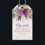 Floral Glitter Amethyst Bridal Shower Gift Tags<br><div class="desc">Matching collection in the Little Bayleigh store. We have used artwork from: www.createthecut.com</div>