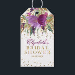 Floral Glitter Amethyst Bridal Shower Gift Tags<br><div class="desc">Matching collection in the Little Bayleigh store. We have used artwork from: www.createthecut.com</div>