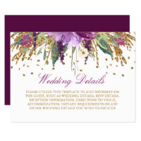 Floral Glitter Amethyst Wedding Reception Details