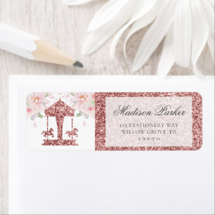 Floral Glitter Birthday Carousel Personalized