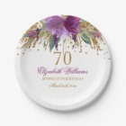 Floral Glitter Sparkling Amethyst 70th Birthday