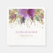 Floral Glitter Sparkling Amethyst Wedding Napkin