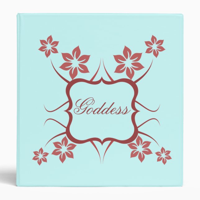 Floral Goddess Binder, Brick Red Binder (Front)