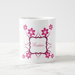 Floral Goddess Jumbo Mug, Pink Large Coffee Mug