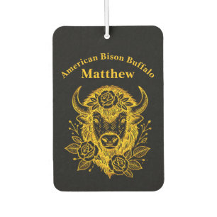 Floral Gold Bison Head Decor Air Freshener