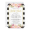 Floral Gold Black White Stripes Bridal Shower