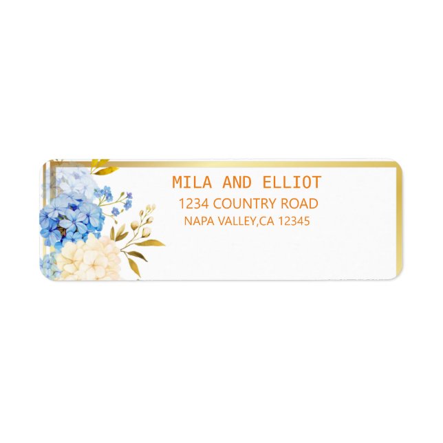 Floral gold elegant label (Front)