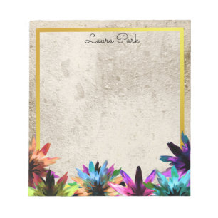 Floral Gold Faux Personalized Cute Girly Notepad