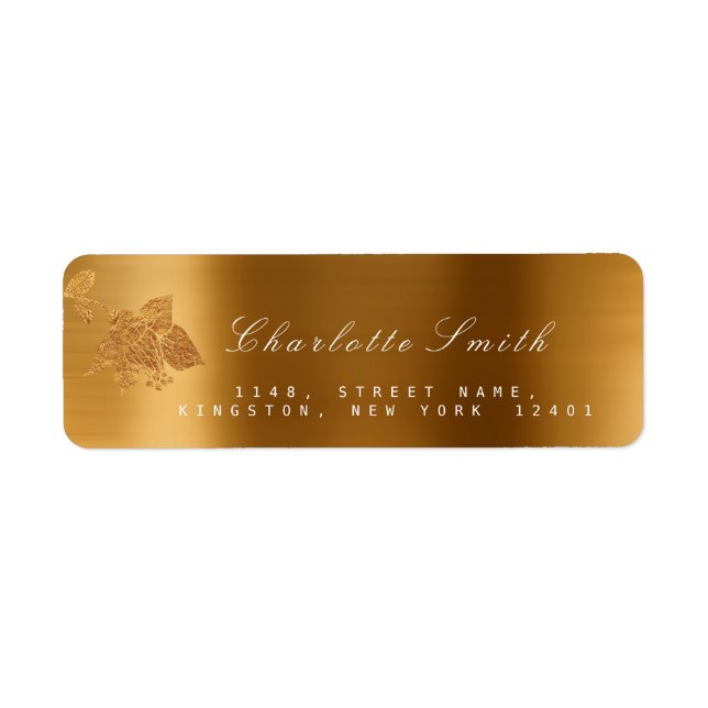 Floral Gold Foil Metallic Monochromatic RSVP (Front)