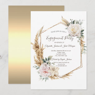 Floral Gold Frame Invitation