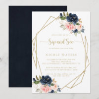 Floral Gold Geometric Sip and See