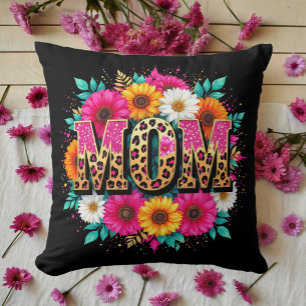 floral gold mom throw pillow