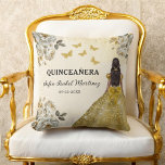 Floral Gold Princess Quinceanera Birthday Throw Pillow<br><div class="desc">Add a touch of elegance to your celebration with the Floral Gold Princess Quinceañera Birthday Throw Pillow. This stunning pillow features a luxurious gold design adorned with delicate floral accents, capturing the beauty and sophistication of a princess-themed quinceañera. Perfect as a decorative piece or a thoughtful keepsake, it brings both...</div>