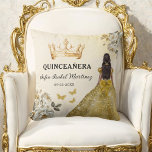 Floral Gold Princess Quinceanera Birthday Throw Pillow<br><div class="desc">Add a touch of elegance to your celebration with the Floral Gold Princess Quinceañera Birthday Throw Pillow. This stunning pillow features a luxurious gold design adorned with delicate floral accents, capturing the beauty and sophistication of a princess-themed quinceañera. Perfect as a decorative piece or a thoughtful keepsake, it brings both...</div>