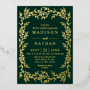 Floral Gold Victorian Mariage Foil Invitation