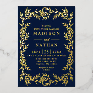 Floral Gold Victorian Mariage Foil Invitation