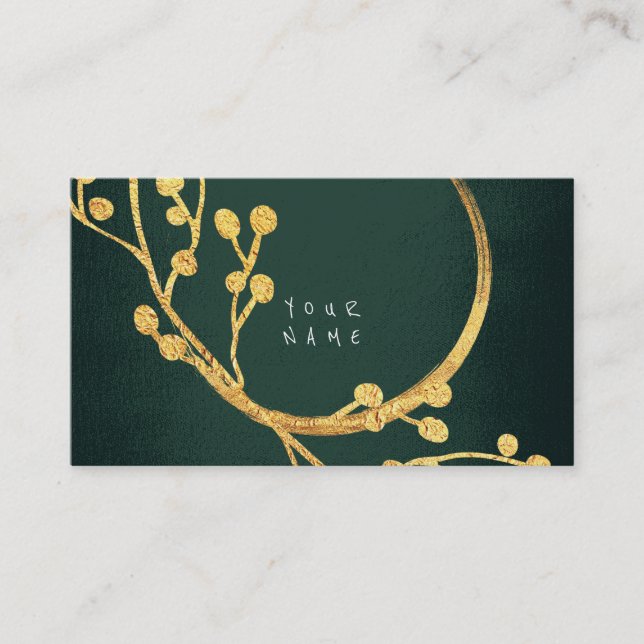 Floral Golden Foil Jungle Glam Vip Business Card (Front)