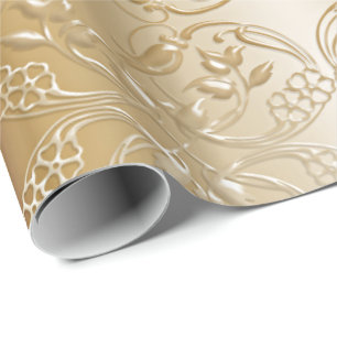 floral golden pattern wrapping paper