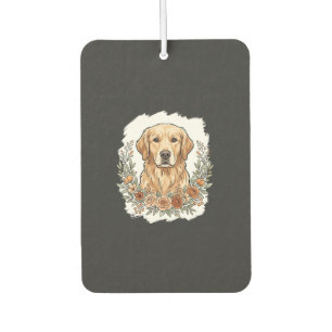 Floral Golden Retriever Sublimation Air Freshener