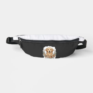 Floral Golden Retriever Sublimation Fanny Pack