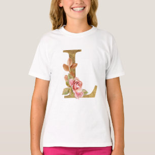 Floral golden - The letter L T-Shirt