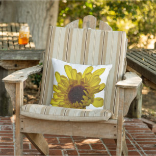 Floral Golden Yellow Flower Abstract Gift Favour Outdoor Pillow