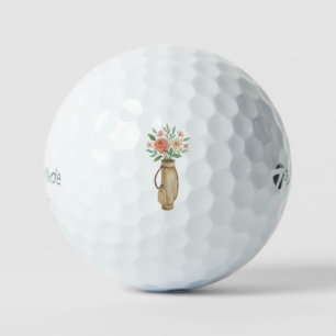 Floral Golf Bag with Flowers Wedding Favour Gift  Balls
