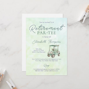 Floral Golf Themed Retirement Party Invitation