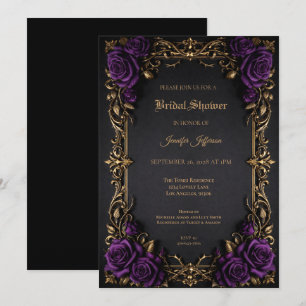 Floral Gothic Halloween Bridal Shower invitation