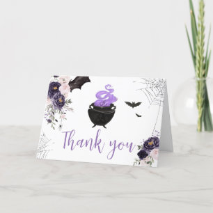 Floral Gothic Halloween Coffin Baby Shower Thank You Card