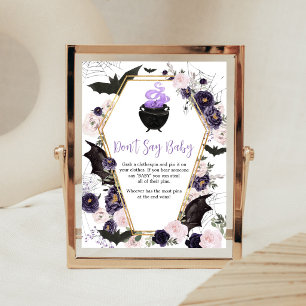Floral Gothic Halloween Coffin Don't Say Baby Sign