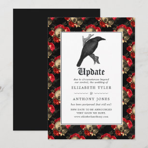 Floral Gothic Wedding Update Invitation