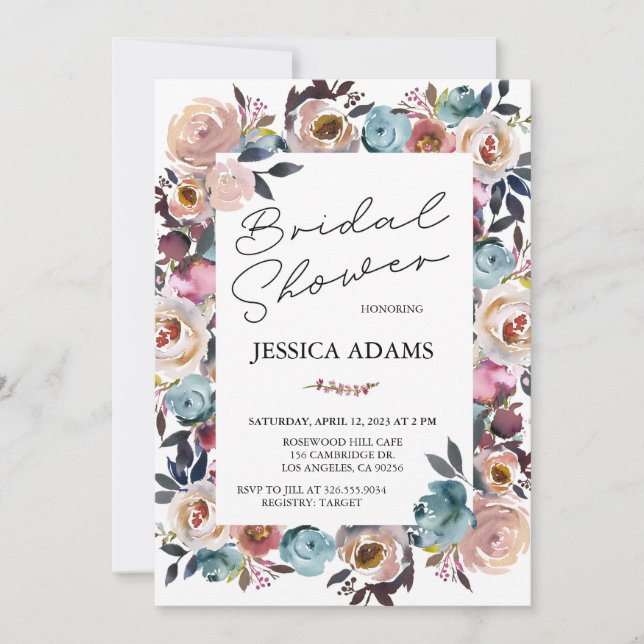 Floral Grace Bridal Shower Invitation (Front)