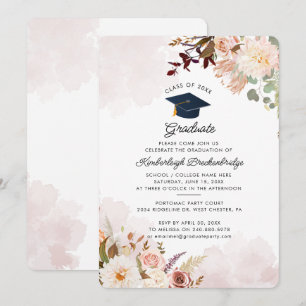 Floral Graduation 2024 Grad Party Invitation