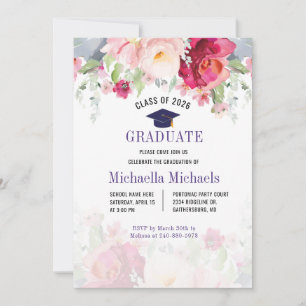 Floral Graduation 2025 Party Invitation
